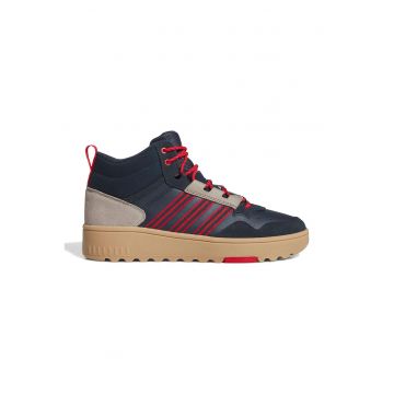 Pantofi sport mid-cut cu insertii de piele intoarsa Hoops 4.0