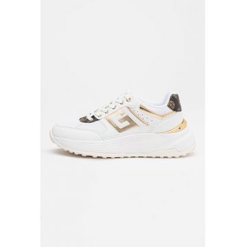 Pantofi sport wedge de plasa si piele ecologica