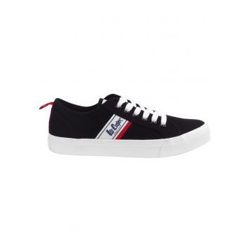 Pantofi sport dama Lee Cooper - negri - material textil - profil scazut - siret clasic