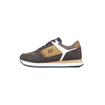 Pantofi sport de piele ecologica cu logo