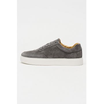Pantofi sport low-cut de piele cu sireturi
