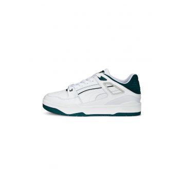 Pantofi sport low-top de piele si piele intoarsa Slipstream - Alb murdar - Bleumarin - 5.5