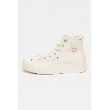 Tenisi flatform de panza cu inimi