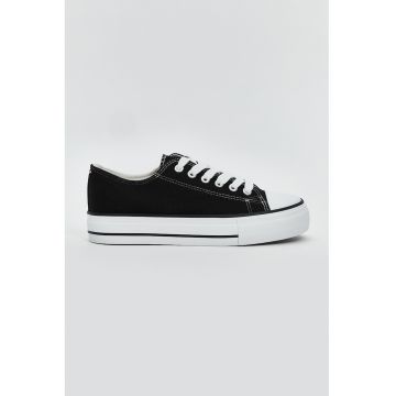 Tenisi din material textil cu model uni