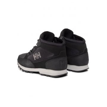 Bocanci trekking barbati  11593 - Piele naturala - Negru