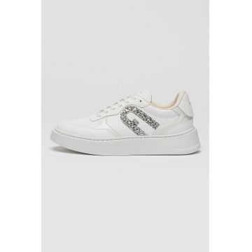 Pantofi sport wedge cu logo din paiete