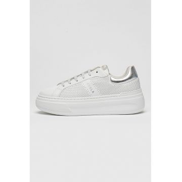 Pantofi sport de piele cu aspect perforat