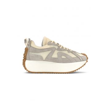 Pantofi sport de piele cu garnituri de plasa