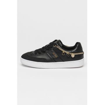 Pantofi sport de piele ecologica cu accesoriu lant