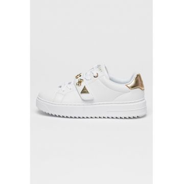 Pantofi sport de piele ecologica cu detalii logo metalice