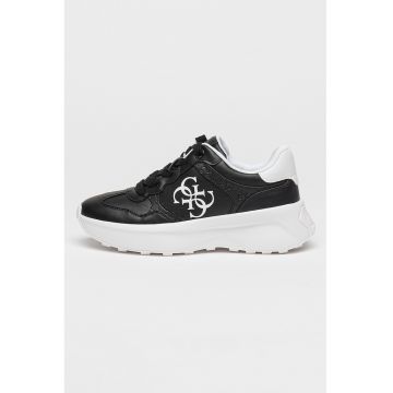 Pantofi sport de piele ecologica cu logo