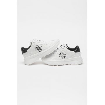 Pantofi sport de piele ecologica cu logo