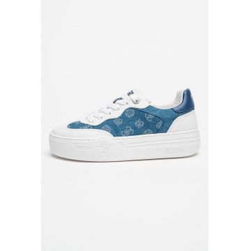 Pantofi sport din material textil cu insertii din piele ecologica