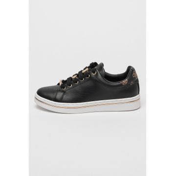 Pantofi sport din piele ecologica cu model logo