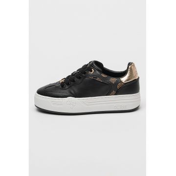 Pantofi sport din piele ecologica cu model logo