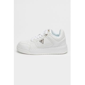 Pantofi sport de piele ecologica cu logo