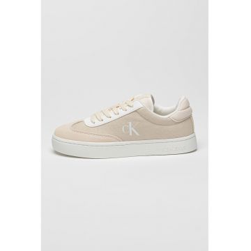 Pantofi sport din material textil cu garnituri din piele intoarsa