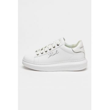 Pantofi sport din piele cu logo din strasuri