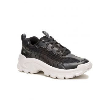 Tenisi barbati  piele naturala - negru - platforma