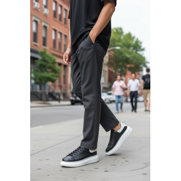 Adidasi barbati casual  negri cu alb 6626