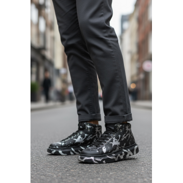 Adidasi barbati casual  negri cu gri 6617