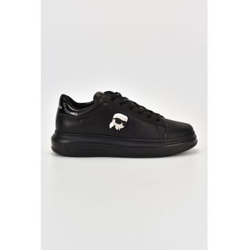 Pantofi sport de piele cu aplicatie logo