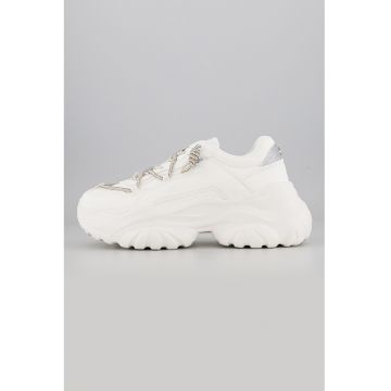 Pantofi sport demiwedge cu sireturi decorate cu strasuri Bliss Shine