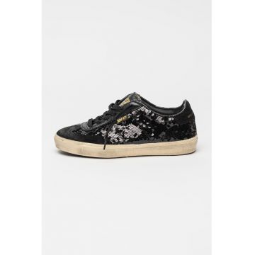 Pantofi sport Soul Star din piele si piele intoarsa cu aplicatie cu paiete