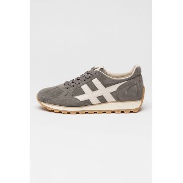 Pantofi sport de piele intoarsa cu talpa plata