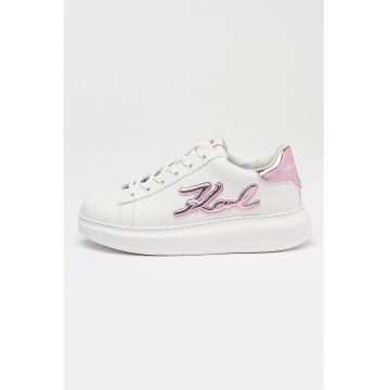 Pantofi sport din piele cu imprimeu logo