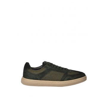 Pantofi sport low-cut cu garnituri din piele intoarsa