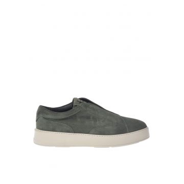 Pantofi sport low-cut slip-on din piele intoarsa