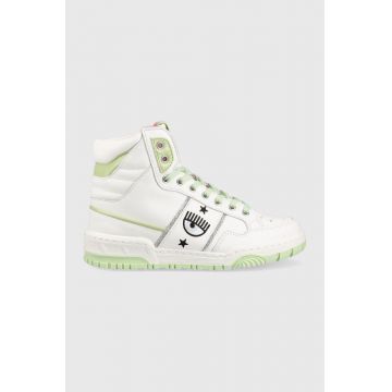 Chiara Ferragni sneakers din piele Cf1 High culoarea alb