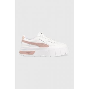 Puma sneakers din piele Mayze Stack Wns culoarea alb, 384363