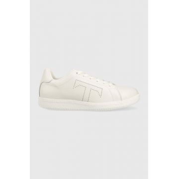 Trussardi sneakers din piele Perldot culoarea alb