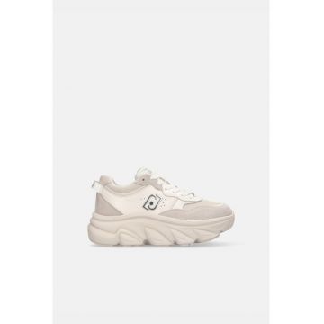 Pantofi sport cu aspect masiv si insertii de plasa si piele intoarsa