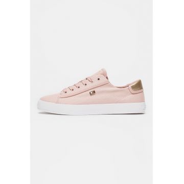 Pantofi sport din bumbac cu detalii aurii