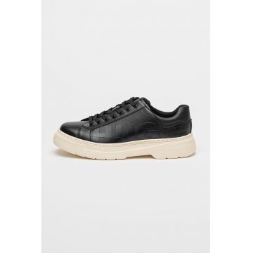 Pantofi sport din piele ecologica cu logo