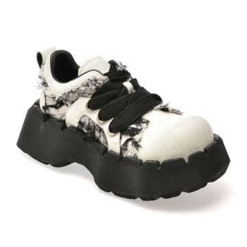 Pantofi sport GRYXX albi, 6891, din material textil si piele naturala