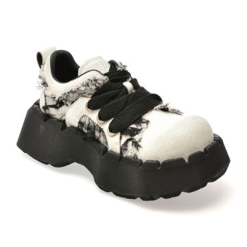 Pantofi sport GRYXX albi, 6891, din material textil si piele naturala