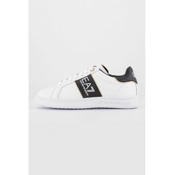 Pantofi sport din piele si piele ecologica cu detalii logo