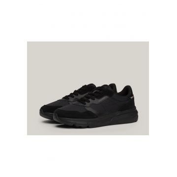 Tenisi barbati  piele intoarsa si CORDURA(R) - talpa groasa - negru