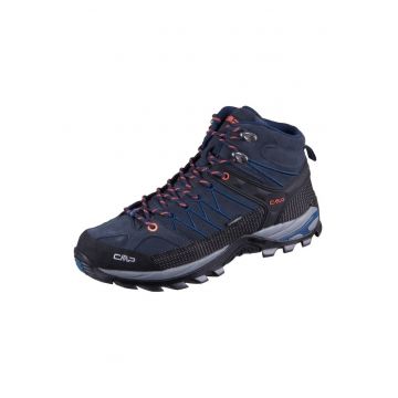 Bocanci trekking pentru barbati -  Rigel Mid WP - Piele intoarsa - Bleumarin/Negru