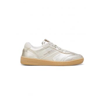 Pantofi sport de piele si varf rotund