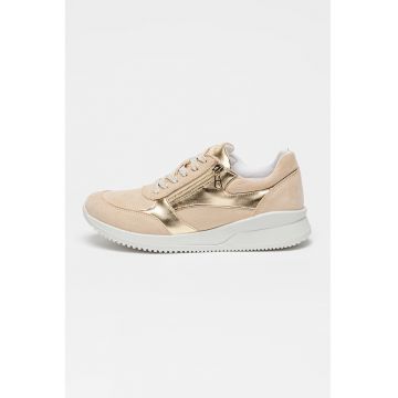 Pantofi sport din piele si piele intoarsa Haleney