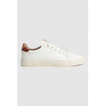 Tenisi de piele ecologica cu garnituri contrastante