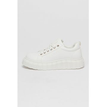 Pantofi sport de piele ecologica cu logo