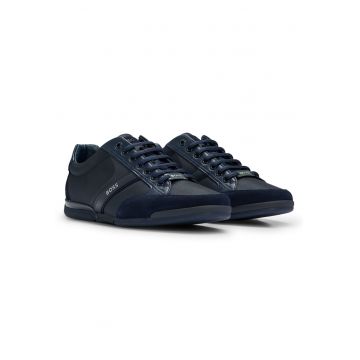 Pantofi sport low-cut cu garnituri din piele intoarsa