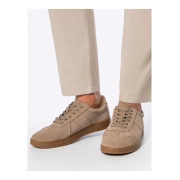 Tenisi barbatesti -  piele intoarsa - bej inchis