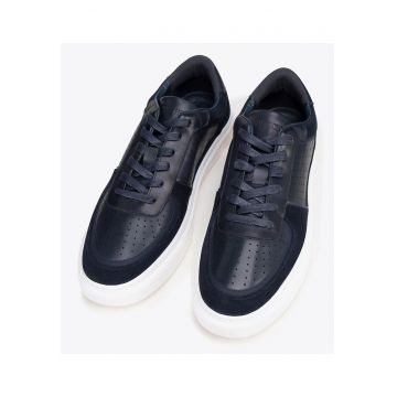 Tenisi barbatesti  piele naturala - bleumarin